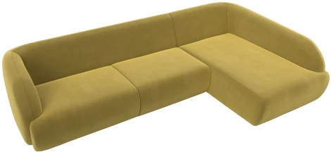 Диван угловой Лига-041 правый угол (Желтый/Микровельвет) Лига Диванов арт.122184