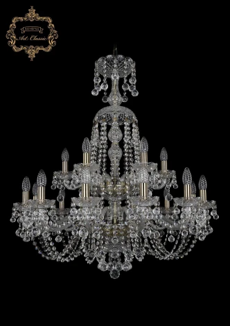 Подвесная большая люстра Art Classic 11.26 11.26.12+6.300.2d.XL-95.Br.B (220V, хрусталь, на цепи, подсвечник, свеча)