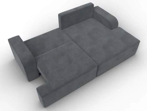 Диван угловой Лига-120 угол правый (ДСП,Брус,Фанера,ЛДС,Велюр/Светло-серый) Лига Диванов 137292