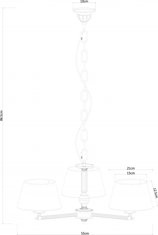 Подвесная люстра Arte Lamp York A2273LM-3AB