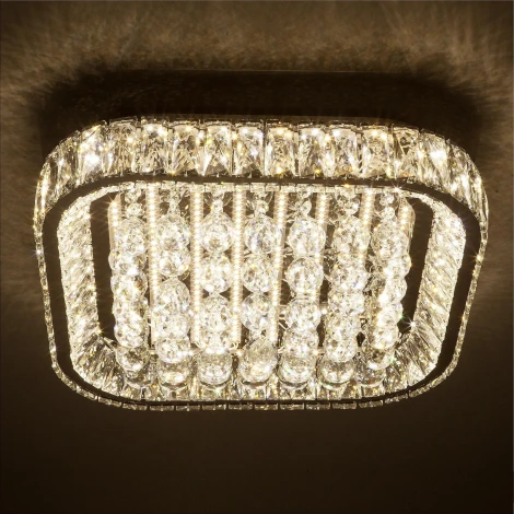 Потолочная люстра светодиодная хрустальная с пультом и управлением смартфоном с регулировкой цветовой температуры и яркости LED4U L033-500