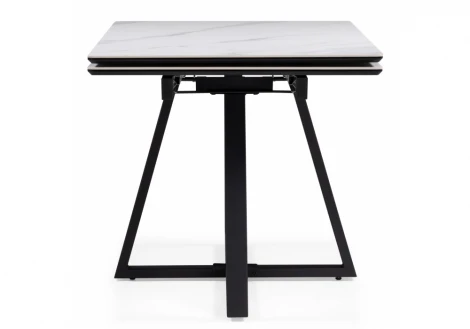 Кухонный стол Notta Памелла 120(180)х80 snow alpin / черный