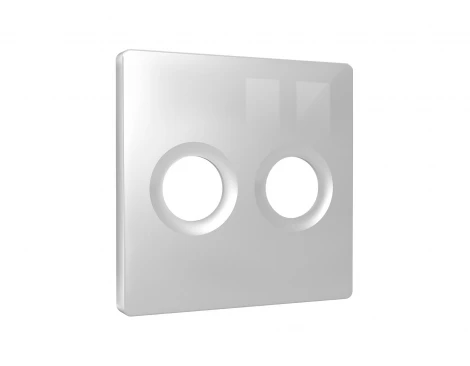 Лицевая панель для двойной ТВ-розетки (серебро глянец) Ambrella Volt QUANT AP4133