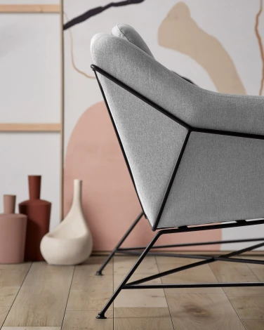 Диван уличный La Forma (ex Julia Grup) Brida (Серый,Черный/ Сталь,Фанера,Металл,Пена)