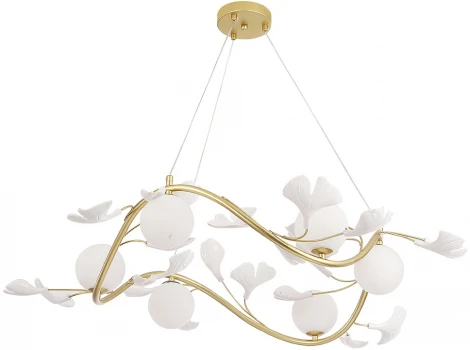 Подвесной светильник Crystal Lux COLIBRI SP6 GOLD (220V, на тросе, шар, лепестки)