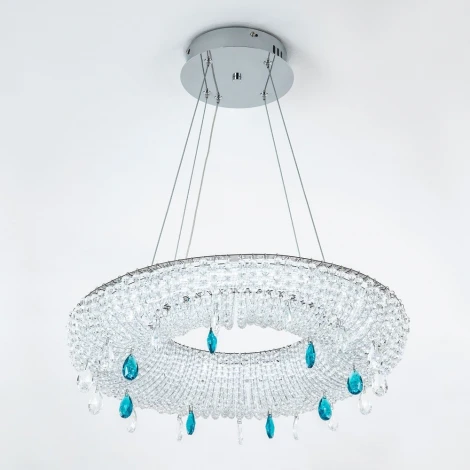 Подвесная люстра светодиодная хрустальная с регулировкой цветовой температуры Modelux MODELUX ML.2306.500 CR