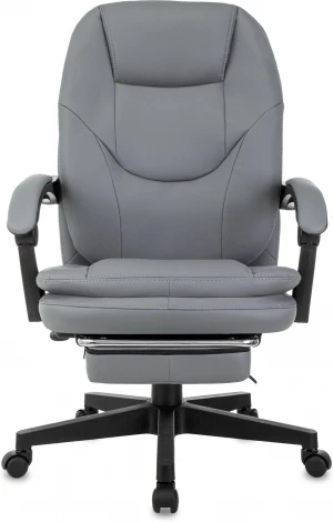 Кресло руководителя Бюрократ CH-868N-F серый эко.кожа крестов. пластик подст.для ног