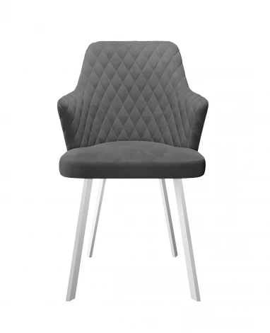 Стул DikLine 345 C56 серый, ножки белые арт.00-00076165