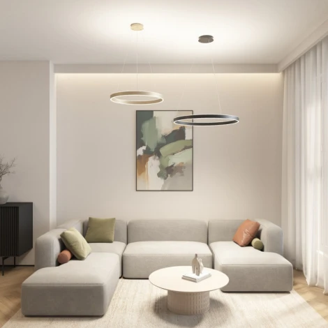 Подвесной светильник светододный Denkirs Raydia DK6273-SG 60 Вт 3000–4000К металл+акрил, матовое золото