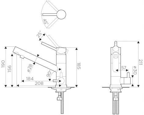 Смеситель Omoikiri Tonami GR для кухонной мойки