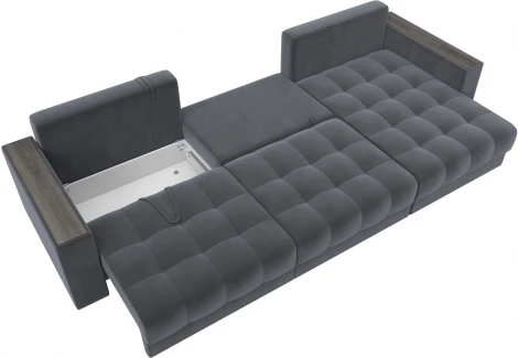 Диван угловой с декором Лига-049 НПБ Лонг Лига Диванов (Велюр) арт.128297