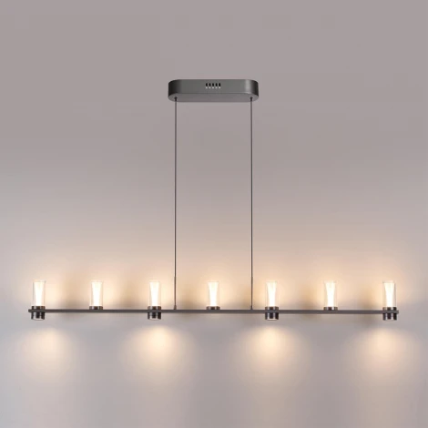 Подвесной светильник Odeon Light Defance 7143/45L черный gun powder/акрил/металл IP20 LED 40W 2470Лм 3000K 180° 220V