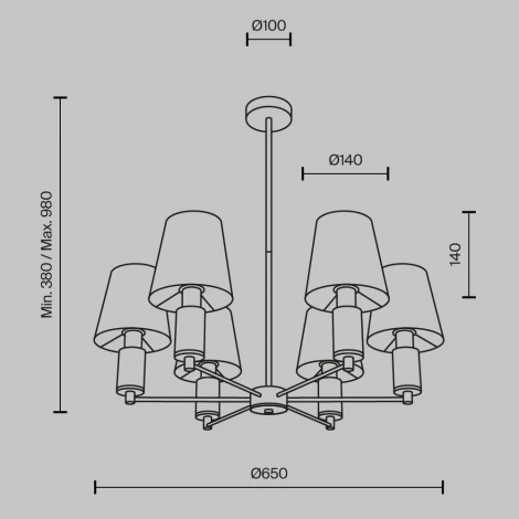 Потолочная люстра на штанге Maytoni Lira MOD483PL-06BS