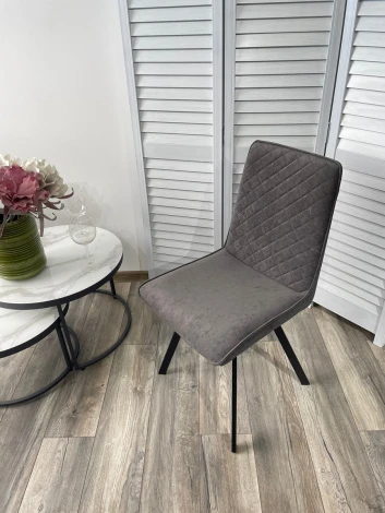 Стул PAINT, цвет B28 Темно-серый, велюр / черный каркас