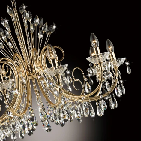 Подвесная люстра Odeon Light Versia 4977/10 (220V, хрусталь, подвески, на цепи, подсвечник, свеча)