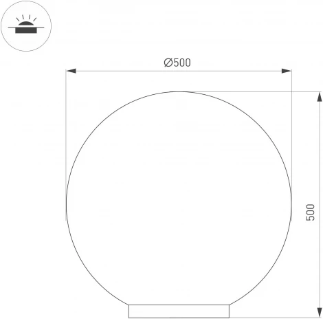 Светильник грунтовой KT-GLOBE-R500-15W Warm3000 (DG, 275 deg, 24V) (Arlight, IP65 Металл) 051030 (LED)