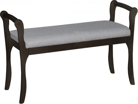 Скамья для прихожей с подлокотниками мягкая, ткань серый, каркас венге от фабрики Mebelik