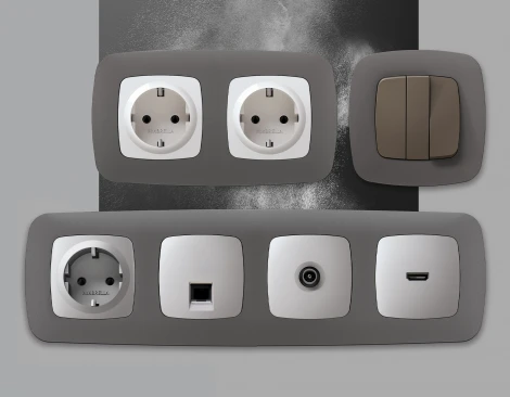 Рамка Ambrella Volt OMEGA Ecta (Антрацит серый) 4-ая OF140654