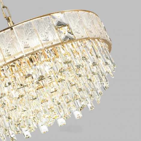 Подвесная люстра Odeon Light Fiesta 5070/12 золото/прозрачный/матовый/металл/хрусталь/стекло E14 12*40W (220V, на цепи)