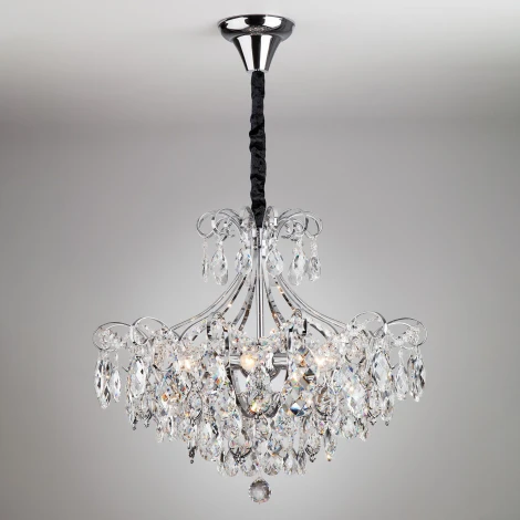 Подвесная люстра Eurosvet Crystal 10080/6 хром / прозрачный хрусталь