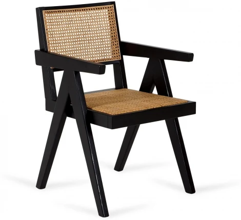 Стул уличный Maple ОГОГО Обстановочка! (Ротанг,Массив дерева/Бежевый,Черный) арт.903101