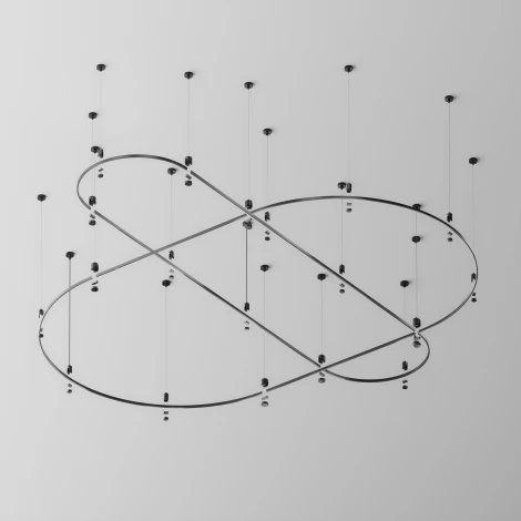 Шинопровод круглый из полукругов 1500мм Flarity черный Maytoni Busbar trunkings Flarity TRX154-2SR-D1500-B