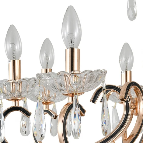 Подвесная люстра Escada Scaleona 2105/8P Gold 8x40Вт E14, металл/хрусталь, золото/прозрачный (220V, на цепи, подсвечник, свеча)