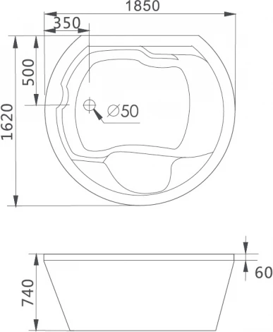 Акриловая ванна Gemy G9053 K