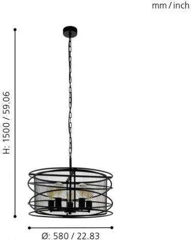 Подвесной светильник Eglo Blackwater 43093 (220V, на цепи, круглые)