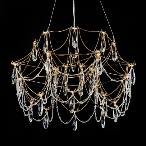 Подвесная люстра светодиодная хрустальная с пультом с регулировкой цветовой температуры Modelux MODELUX ML.5603.600P BS