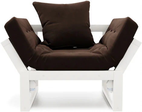 Кресло Arsko Амбер белая эмаль шоколадный велюр