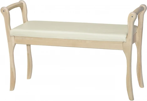 Скамья для прихожей с подлокотниками мягкая, экокожа крем, каркас лак от фабрики Mebelik