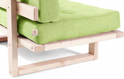 Кушетка Arsko Торн-М беленый дуб зеленая рогожка