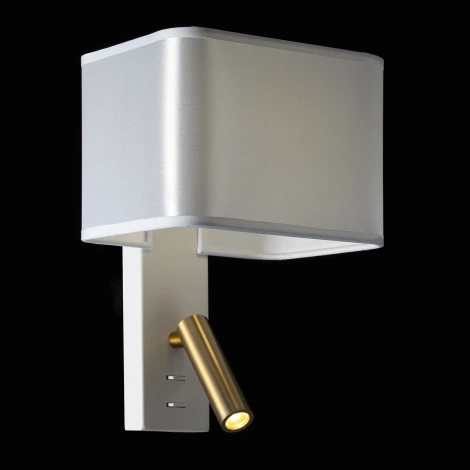 Бра с белым абажуром и выключателем с подсветкой для чтения Citilux Dekart CL704480