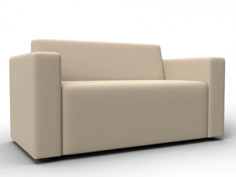 Диван прямой Лига-093 (ДСП,Брус,Фанера/Пластик/Экокожа/Бежевый) Лига Диванов 132456