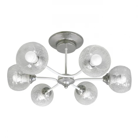 Люстра потолочная Day&Night, 6 плафонов, хром с белым и прозрачным