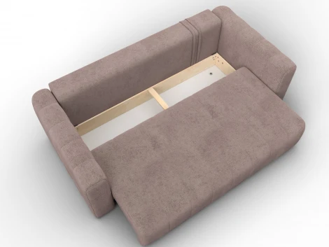 Диван прямой Лига-062 НПБ (ДСП,Фанера,ХДФ/Пластик/Велюр/Бежевый) Лига Диванов 130276