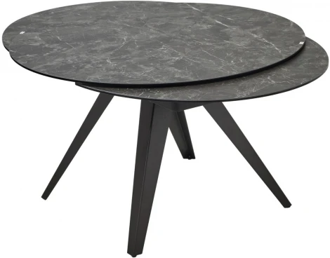 Стол M-City AKSEL 130 цвет Mona Lisa Cерый мрамор, керамика, / Темно-серый каркас