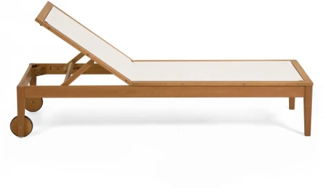 Шезлонг La Forma (ex Julia Grup) Caterin (Белый,Бежевый/ Эвкалипт,Дерево)