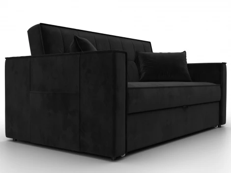 Диван прямой Лига-104 (140) (ЛДСП,Брус,Фанера,Велюр/Черный) Лига Диванов 134873