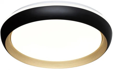 Настенно-потолочный светильник Sonex Tofiq Black 7651/EL PALE SN пластик/черный/золотой LED 70Вт 3000-6000К D480 IP43 пульт ДУ (220V, круглые)