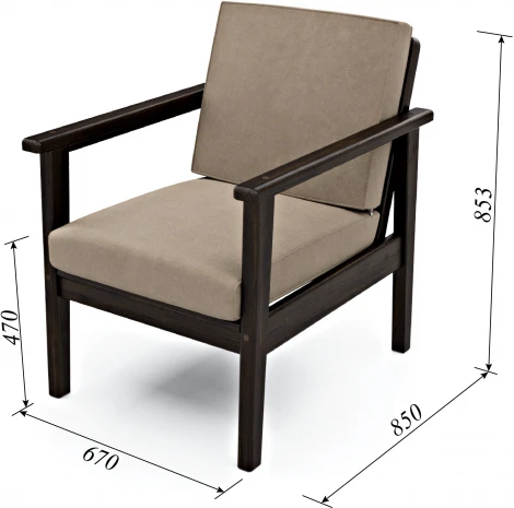 Кресло Arsko Лориан венге велюр бежевый