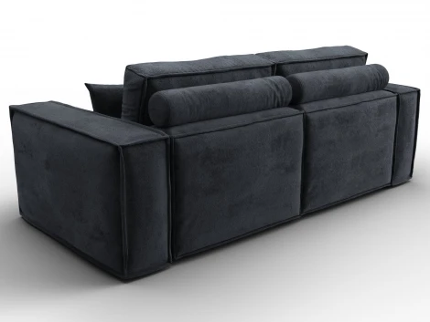 Диван прямой Лига-081 НПБ (ДСП/Пластик/Велюр/Темно-серый) Лига Диванов 134138