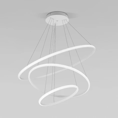 Подвесной светодиодный светильник ярусный Collars 90264/3 белый Eurosvet (регулировка яркости, 220V, пульт управления, на тросе)