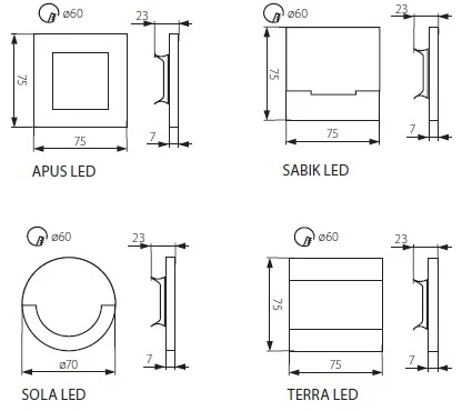 Подсветка ступеней лестницы встраиваемая светодиодная Kanlux APUS 26840 (12V)