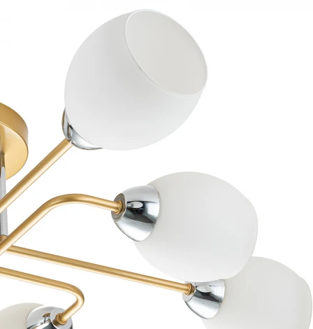 Потолочная люстра на штанге Escada Hope 1132/8P Gold 8x60Вт E27, металл/стекло, золото/серебро (220V)