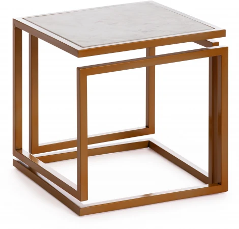 Столик кофейный Secret De Maison QUATTRO ( mod. 14153 ) Tetchair (Золотой,Белый мрамор).