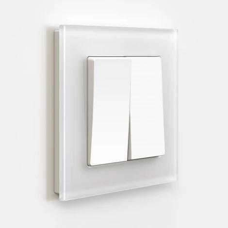 Выключатель двухклавишный проходной (белый матовый) Werkel W1122061 (a059272)