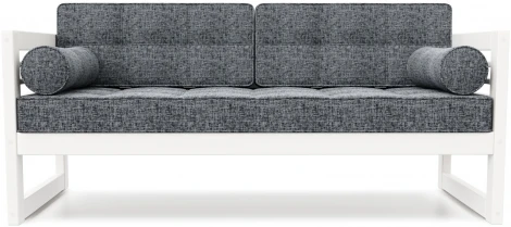 Диван Arsko прямой Сега Б белая эмаль рогожка графитовая