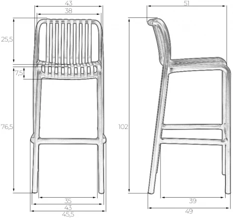 Стул барный DOBRIN CHLOE BAR (черный) 777PP-LMZL BAR, цвет черный